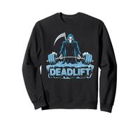 Deadlift Skeleton Gift Fitness Goth Tarot Card Gym Workout Sweatshirt
