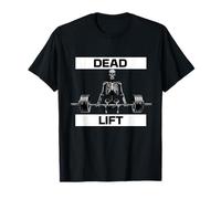 Deadlift Skeleton Strength Gym Training Bodybuilding Art T-Shirt