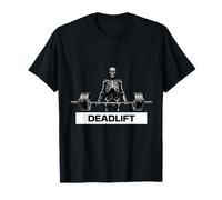 Deadlift Skeleton Strength Gym Training Bodybuilding Art T-Shirt