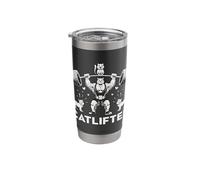 Deadlifter Fitness Workout Bodybuilder Deadlifting Cat Stainless Steel Insulated Tumbler