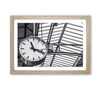 Deadline Clock Framed Print | A2 Oak Framed Wall Art | Ready to Hang | Modern Nature Picture | Living Room Bedroom Lounge Office