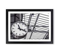 Deadline Clock Framed Print | A2 Oak Framed Wall Art | Ready to Hang | Modern Nature Picture | Living Room Bedroom Lounge Office