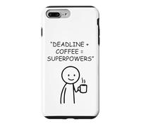 Deadline Coffee Superpowers Minimalist Humor Case for iPhone 7 Plus/8 Plus
