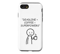 Deadline Coffee Superpowers Minimalist Humor Case for iPhone SE (2020) / 7/8