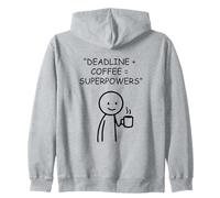 Deadline Coffee Superpowers Minimalist Humor Zip Hoodie