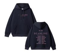 Deadline Cotton Hoodie 2025 World Tour Graphic Support Merch High Street Zipper Unisex Sweatshirt(B-Black,4XL)