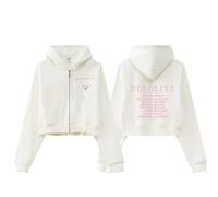 DEADLINE Cotton Hoodie 2025 World Tour READY TO JUMP Merch Zipper Sport Gift SweatShirt(A White,XL)