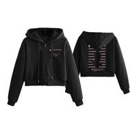 DEADLINE Cotton Hoodie 2025 World Tour READY TO JUMP Merch Zipper Sport Gift SweatShirt(B BLACK-Fleece,S)