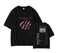 Deadline Cotton T-Shirt 2025 World Tour Support Printed Merch Tee Fans(A Black,S)