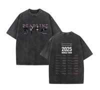 Deadline Cotton Washed Tshirt 2025 World Tour Graphic Support Loose Tee Shirt(C,S)