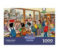 Deadline for Returning Books to The Library Wooden Jigsaw Puzzle Waterproof 1000 Piece Puzzles for Adults Gifts Impossible Challenging Games