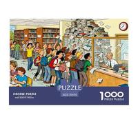 Deadline for Returning Books to The Library Wooden Jigsaw Puzzle Waterproof 1000 Piece Puzzles for Adults Gifts Impossible Home Decoration