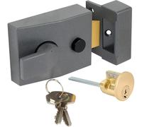 Deadlocking Nightlatch Gun Metal Standard, 1 in Pack