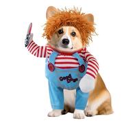 Deadly Dog Clothes, Pet Deadly Doll Dog Costume, Halloween Dog Clothes, Funny Awful Small Pet Costume Cosplay, Clothes for Halloween Puppy Kitten Cosplay Party (M)