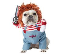 Deadly Doll Dog Clothes Pets Costume Halloween Cosplay Dog Costume Pet Halloween Clothes Cat Cosplay Party Suit Funny Dog Costume Small to Large Dogs Party Cosplay Apparel Clothing (XL)