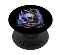 Deadly head with snake for emos and gothics PopSockets Adhesive PopGrip