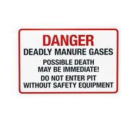 Deadly Manure Gases Possible Death May Be Immediate Do Not Enter Pit Without Safety Metal Warning Sign for Indoor Outdoor Security, Business Office Home Decor 30 x 20 cm