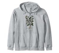 Deadly Nightshade Vintage Botanical Illustration Zip Hoodie
