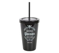Something Different Wholesale Gothic Drinkware: Deadly Poison Plastic Tumbler with Straw - Statement Tumbler from Dark Matter Collection - Unique Style Mug - Gothic Gifts UK