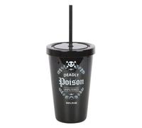 Deadly Poison Plastic Tumbler With Straw - 500Ml, Bold Design