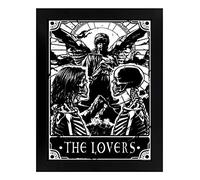 Deadly Tarot The Lovers Black Wooden Framed Print 35x45cm