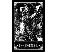 Deadly Tarot The Mermaid Small Tin Sign Black 10x15cm