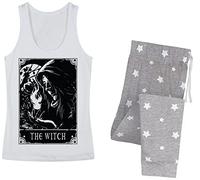 Deadly Tarot Women's The Witch Long Pyjama Set White