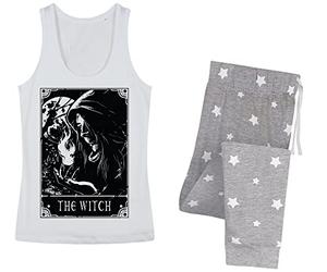 Deadly Tarot Women's The Witch Long Pyjama Set White