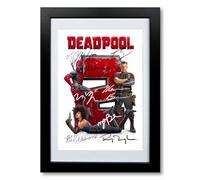 Deadpool 2 Cast Signed Autograph Poster Photo Print Framed Memorabilia Gift Movie Film 2018 Ryan Reynolds Josh Brolin (A4 framed & mounted)