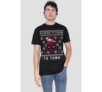 Deadpool Deadpool Coming To Town Christmas Jumper Mens T-Shirt Black Deadpool Black XXL
