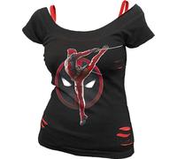 Deadpool Deadpool - Pose - 2 in1 Red Ripped Top T-Shirt black L