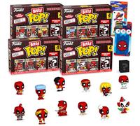 Deadpool Funko Bitty Pop 4 Pack - Bundle with 16 Mini Marvel Funko Pop Figures Plus Decals, More | Deadpool Mini Figures Collectible Set
