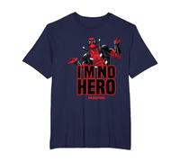 Deadpool I Am No Hero T-Shirt, Men's Big and Tall, Navy Blue, 2X Tall