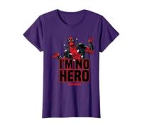 Deadpool I Am No Hero T-Shirt, Women, Purple, 3X-Large