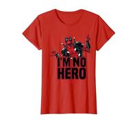 Deadpool I Am No Hero T-Shirt, Women, Red, 3X-Large