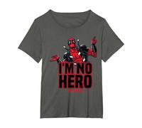 Deadpool I Am No Hero T-Shirt, Women's Plus, Asphalt Grey, 2X