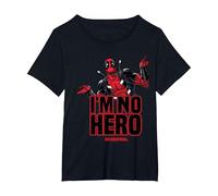 Deadpool I Am No Hero T-Shirt, Women's Plus, Black, 2X