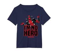 Deadpool I Am No Hero T-Shirt, Women's Plus, Navy Blue, 2X