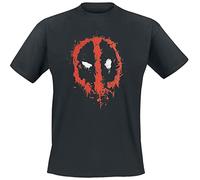 Deadpool Mask Men T-Shirt Black XL, 100% Cotton, Regular