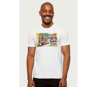 Deadpool Men's Greetings Wish You Werent Here Marvel T-Shirt in White | Size: Small Deadpool White S