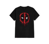 Deadpool Mask Men T-Shirt Black XL, 100% Cotton, Regular