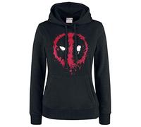 Deadpool Splatter Logo Girls Hooded Sweatshirt Black S