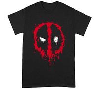 Deadpool Unisex Adult Splat T-Shirt, Black/Red, M