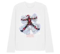 Deadpool Unisex Marvel Deadpool Christmas Snow Angel Unisex Long Sleeve T Shirt, White T-Shirt