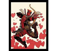 Deadpool Valentine`s Day Framed Poster in White Deadpool White