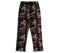 Deadpool & Wolverine 100% Cotton Mens Lounge Trousers All Over Print Pyjama Bottoms, Deadpool, XXL, Black
