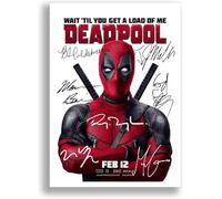 Deadpool & Wolverine cast signed autograph poster photo print framed memorabilia gift movie film 2024 Ryan Reynolds Hugh Jackman (A3 Poster Only, Deadpool)