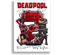Deadpool & Wolverine cast signed autograph poster photo print framed memorabilia gift movie film 2024 Ryan Reynolds Hugh Jackman (A4 Poster Only, Deadpool 2)