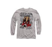 DEADPOOL & WOLVERINE SKETCHBOOK HEADPOOL ATTACKS Long Sleeve T-Shirt, Athletic Heather Marvel Light Grey XXL