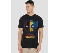 DEADPOOL & WOLVERINE WORN CREST T-Shirt, Black Marvel Black XXL